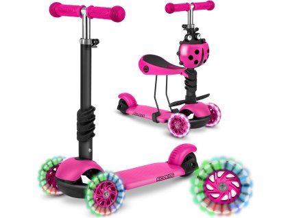 Trotinetă cu trei roți Buggy - roz