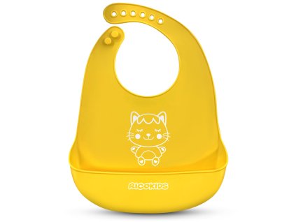 Bavetă din silicon Ricokids galbenă