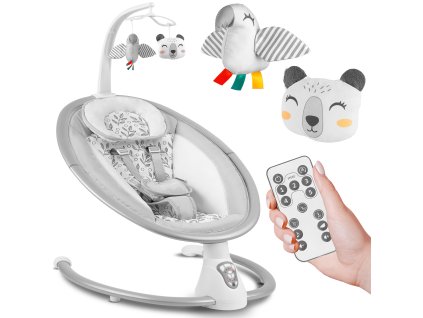 Leagăn electric pentru copii alb-gri Ricokids 705000