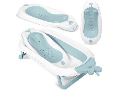 Cadă de baie cu termometru și inserție RK-282 alb-albastru