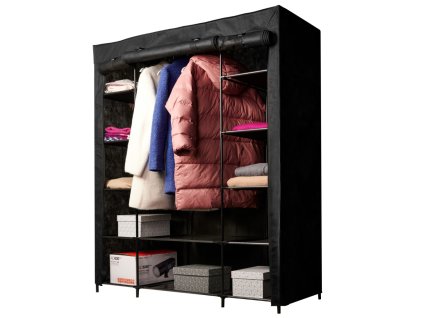 Dulap pliabil din material textil XXL negru