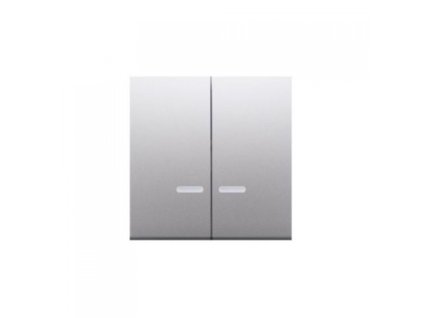 Tastă dublă cu vizor pentru mecanisme SW6/2XLM, argintie