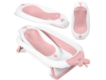 Cadă de baie cu termometru și inserție RK-282 alb-roz