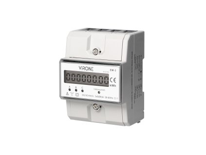 Contor electric trifazic 80A, 4,3 module, DIN TH-35mm