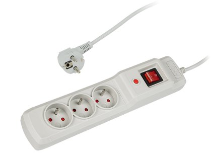 Prelungitor cu comutator 1,5m Multi M3 gri