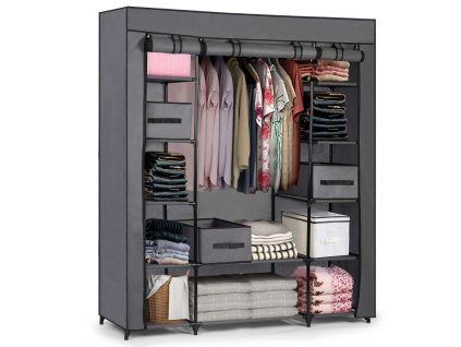 Dulap textil cu rafturi Massido - grafit MAXI