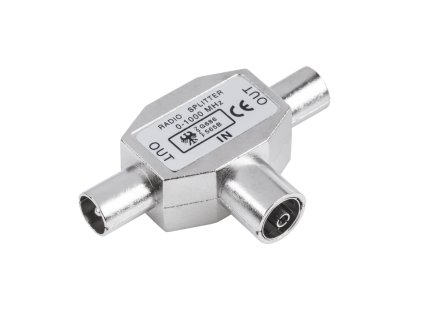 Distribuitor antenă cu mufă IEC - 2x știft, metalic