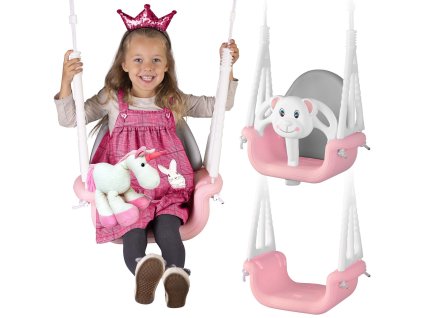 Leagăn pentru copii 3 în 1 Ricokids roz