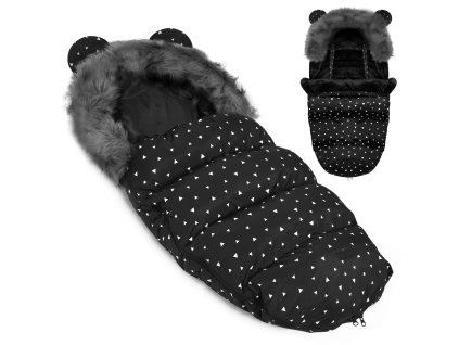 Sac de cărucior negru cu triunghiuri