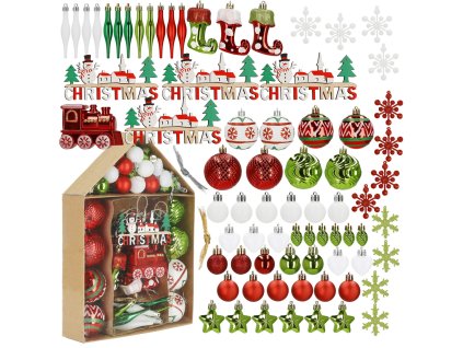 Ornamente de Crăciun pentru brad 74buc CA1201