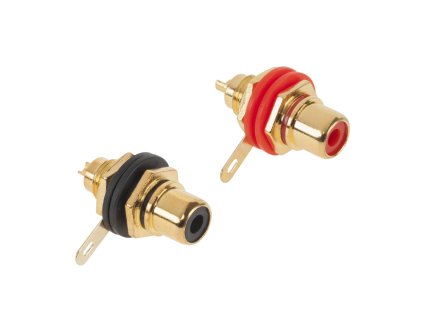 Conector RCA priză, placat cu aur, pentru panou HQ negru