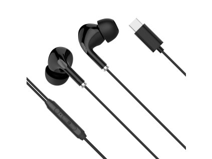 Căști intraauriculare cu microfon pe USB-C Kruger&Matz C1 negre