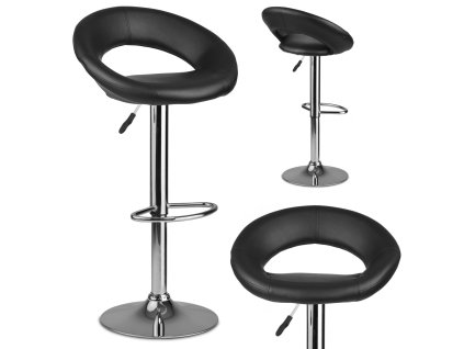 Scaun de bar cu spătar Forza negru