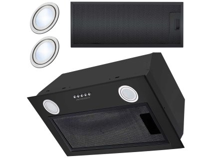 Hota de bucătărie sub dulap 60 cm negru BE-50