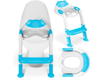 Scaun WC pentru copii cu scară ursuleț Ricokids 729200 albastru
