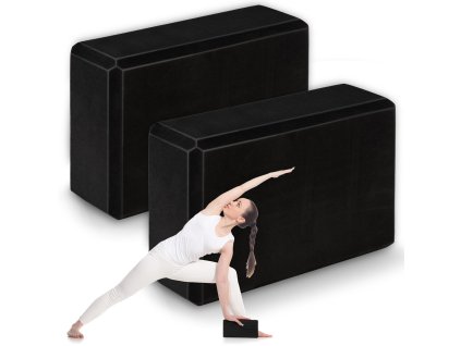 Bloc din spumă pentru yoga - set 2 bucăți NS-962 negru