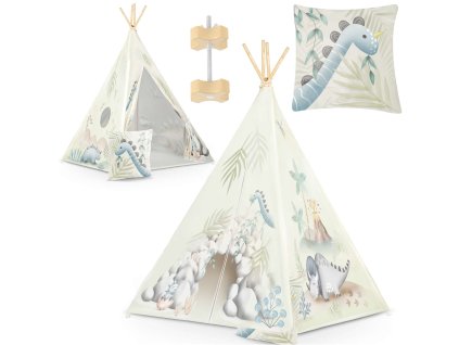 Cort teepee pentru copii Nukido - dinozauri