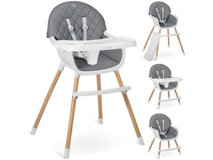 Scaun de masă pentru copii Lilo gri