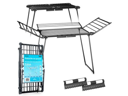 Uscător de rufe pliabil Lina 22 m negru
