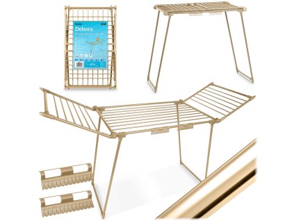Suport pliabil pentru uscat rufe Debora auriu 19 m