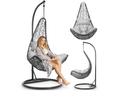 Scaun de grădină suspendat Cabana Sofotel gri