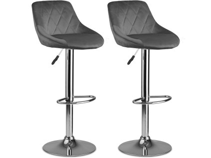 Scaune de bar Nerra - 2 bucăți - gri
