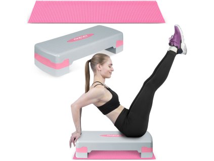 Trepte de exerciții cu două trepte NS-401 roz