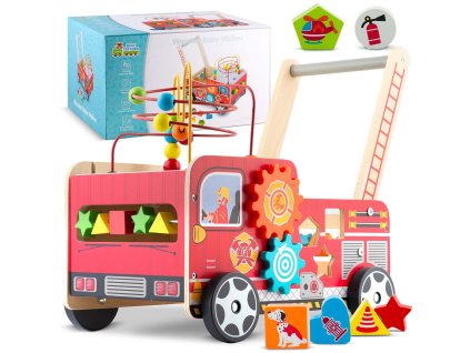 Mers din lemn cu buton pompieri RK-873 Ricokids