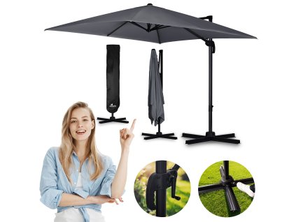 Umbrelă de grădină pliabilă cu 8 segmente, 420 cm cu husă Plonos PL-883