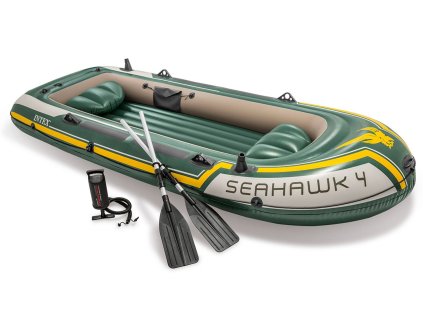 Set barcă Seahawk 4 351 x 145 x 48 cm INTEX 68351