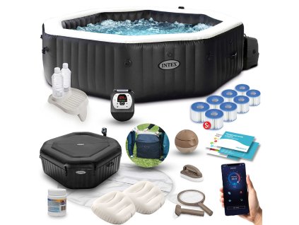 SPA gonflabil cu hidromasaj pentru 6 persoane set INTEX 28462