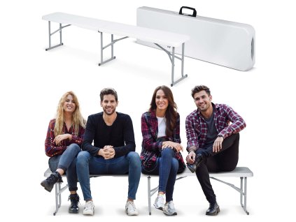 Bancă de grădină pliabilă 180 cm Plonos albă