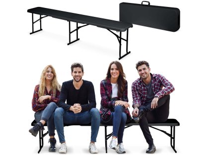 Bancă pliabilă de grădină 180 cm Plonos negru