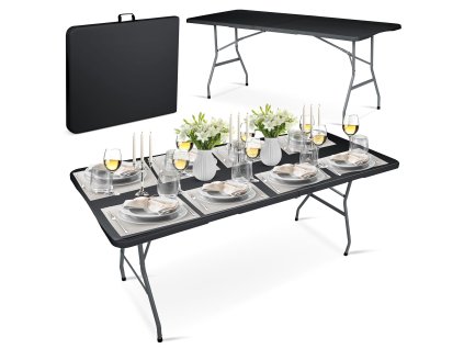Masă de grădină pliabilă 180 cm Plonos negru