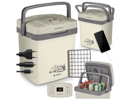 Frigider turistic Berdsen Icemax 26 litri mod ECO - crem