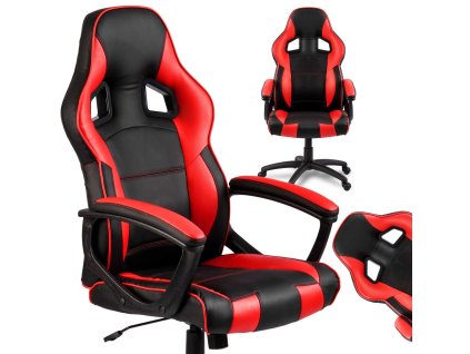 Scaun gaming Surmo negru roșu