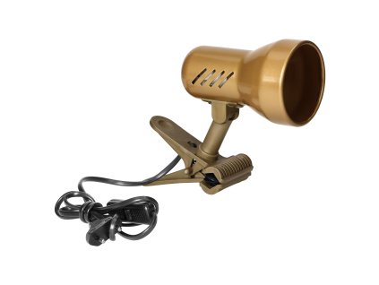 Lampă de masă aurie cu clemă E27, 40W