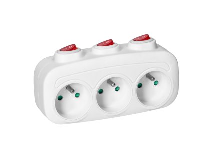 Distributor priză 3x2P+E cu întrerupătoare