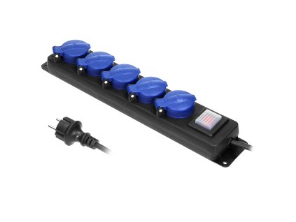 Prelungitor IP44 5m, 5 prize Schuko