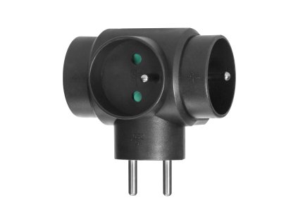 Distribuitor electric cu 3 prize, negru