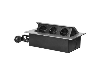 Panou de prize pentru mobilier, argintiu, cablu de 1,5m