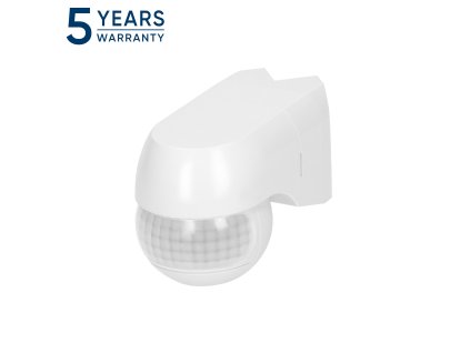 Senzor de mișcare exterior 220° IP44 alb