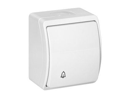 Buton sonerie alb cu protecție IP44