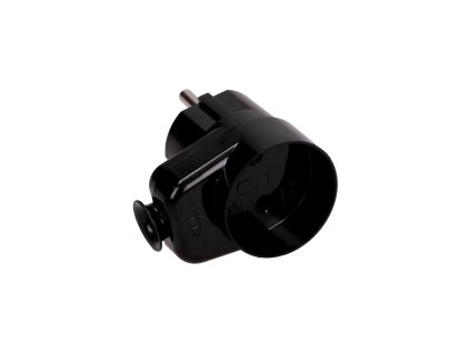 Conector unghiular negru 2P cu priză