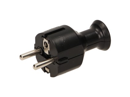 Ștecher electric negru drept 230V