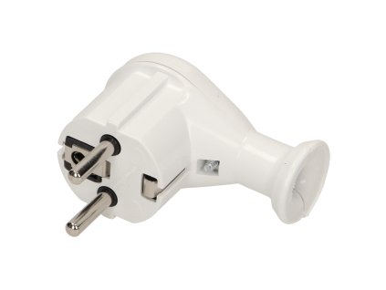 Plug electric unghiular alb 230V