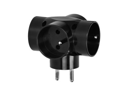 Hub de prize 4x2P+E, negru