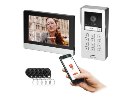 Set videointerfon 8" Wi-Fi, ecran tactil, 2MP HD