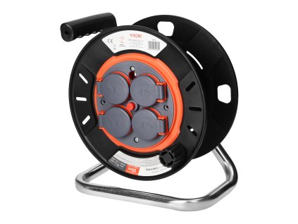 Tambur cu cablu rezistent 25m, 4 prize, IP44