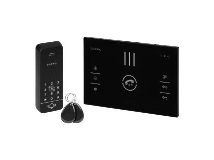 Interfon audio fără căști cu RFID și cod, negru